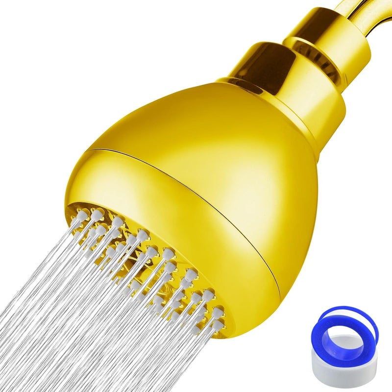 Nuodan High Pressure Shower Head - Powerful Bathroom Pressure Boosting Showerhead - Perfect Universal Replacement for Bathroom Shower Heads (Gold) - Image 1